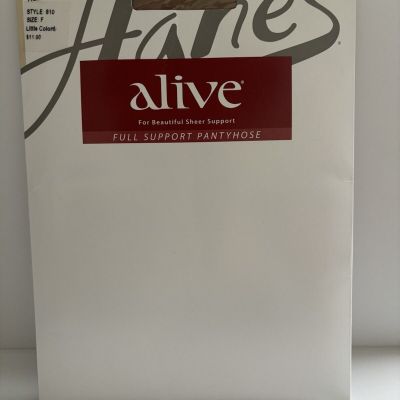 New Hanes Alive Full Support Pantyhose Reinforced Toe Size: F Little Color